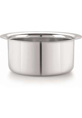 Sonanshi Stainless Steel Bhagona Patila with Lid Kitchen Cookware | 2.5 L | 2.6 Qt