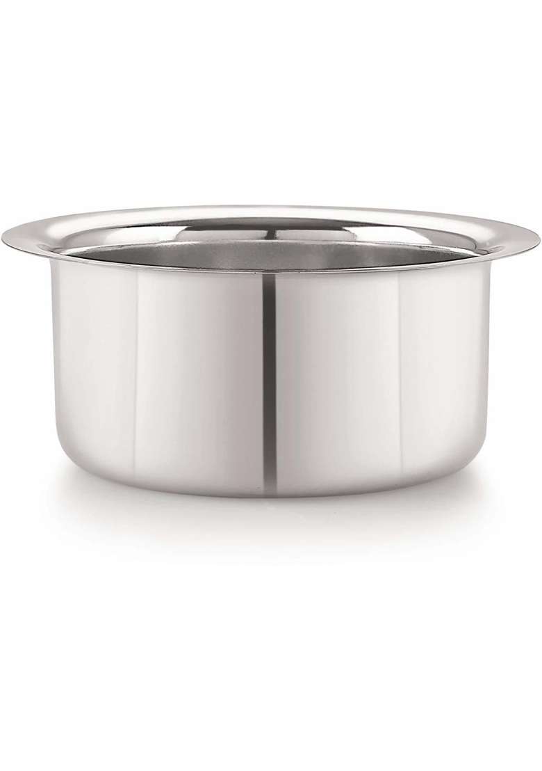Sonanshi Stainless Steel Bhagona Patila with Lid Kitchen Cookware | 2.5 L | 2.6 Qt - Indya