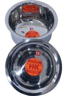 Super HK Products HK Stainless Steel Bhagona Patila with Lid Kitchen Cookware | 1 L | 1.1 Qt