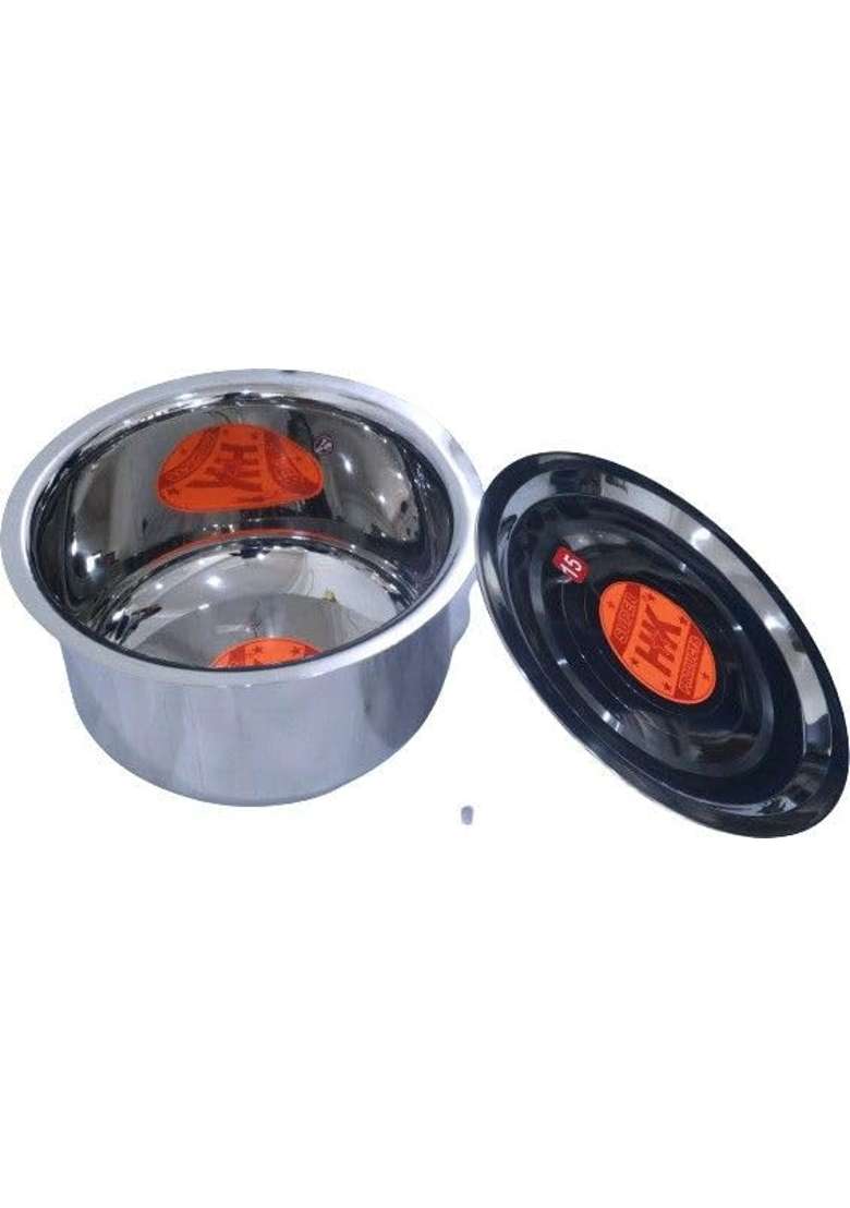 Super HK Products HK Stainless Steel Bhagona Patila with Lid Kitchen Cookware | 1.5 L | 1.6 Qt - Indya