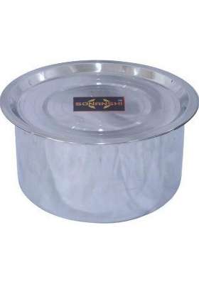 Sonanshi Stainless Steel Bhagona Patila with Lid Kitchen Cookware | 2.5 L | 2.6 Qt