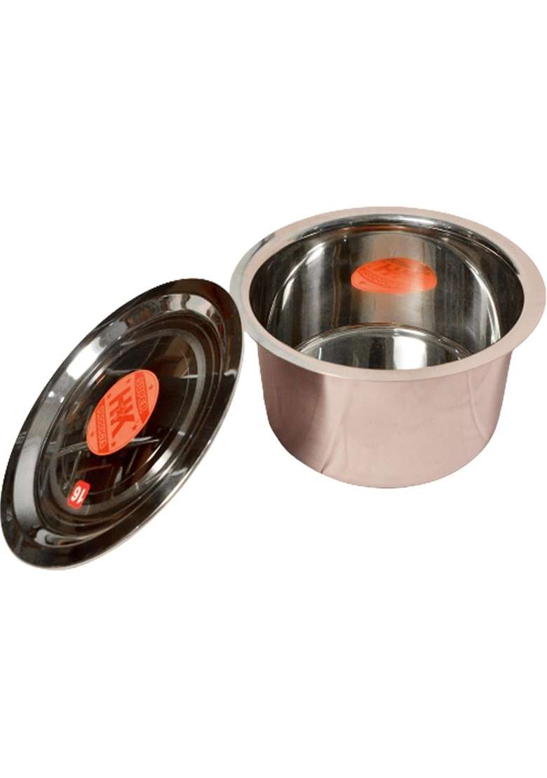 Super HK Products Sonanshi Aluminium Bhagona Tope with Lid for Kitchen Cooking | 2.5 L | 2.6 Qt - Indya