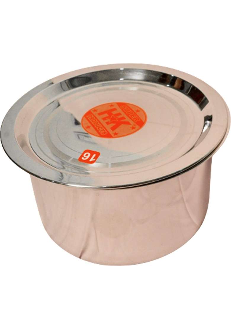 Super HK Products Sonanshi Aluminium Bhagona Tope with Lid for Kitchen Cooking | 2.5 L | 2.6 Qt - Indya