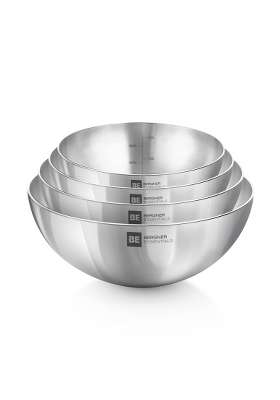 BERGNER BE Essentials Set of Extra Deep Tasra Deep Pan | 1 L | 1.1 Qt | 18 cm | 7.1 Inch | 4-Piece Set | Tri-Ply