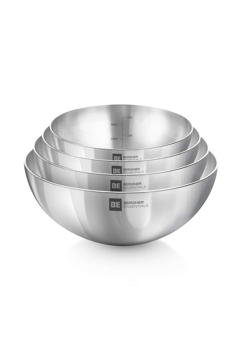 BERGNER BE Essentials Set of Extra Deep Tasra Deep Pan | 1 L | 1.1 Qt | 18 cm | 7.1 Inch | 4-Piece Set | Tri-Ply - Indya
