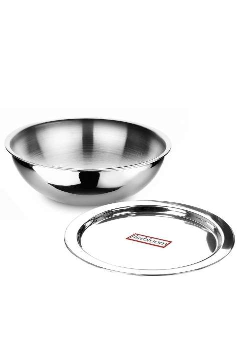 FLIXBLOOM Unified Stainless Steel Triply Induction Base LPG Capable Kitchen Cookware Set | 1.5 L | 1.6 Qt | With Lid