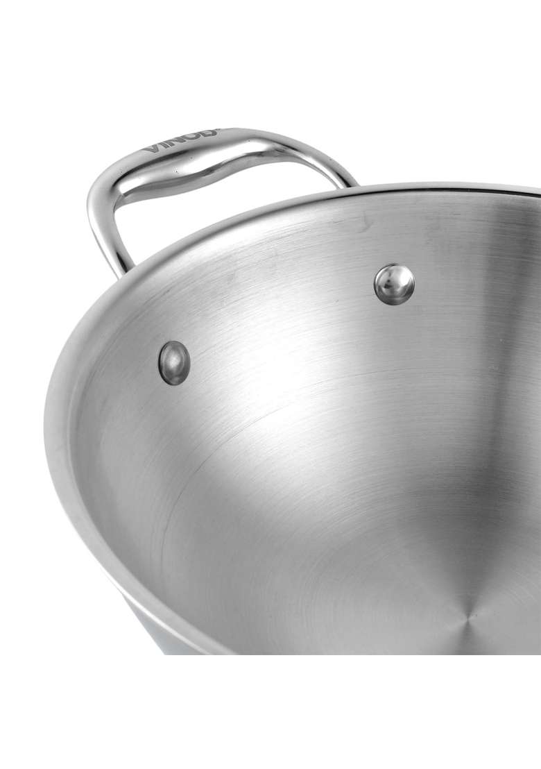 Vinod Platinum Triply Stainless Steel Cookware Combo | 2.5 L | 2.6 Qt | 24 cm | 9.4 Inch | 2-Piece Set | Induction Compatible | With Lid - Indya