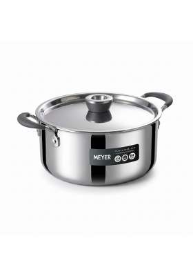 Meyer Trivantage Pro Triply Casserole | 5 L | 5.3 Qt | 24 cm | 9.4 Inch | Induction Compatible | Heavy Bottom | With Lid
