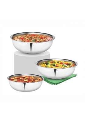 SIGNORA WARE Signoraware Artista Tri-Ply Stainless Steel Shallow Tasla Deep Pan Set | 1.6 L | 1.7 Qt | Induction Compatible
