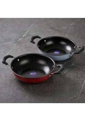 DOZY Non-Stick Premium Kadhai Wok Combo Set | 22 cm | 8.7 Inch | Induction Compatible