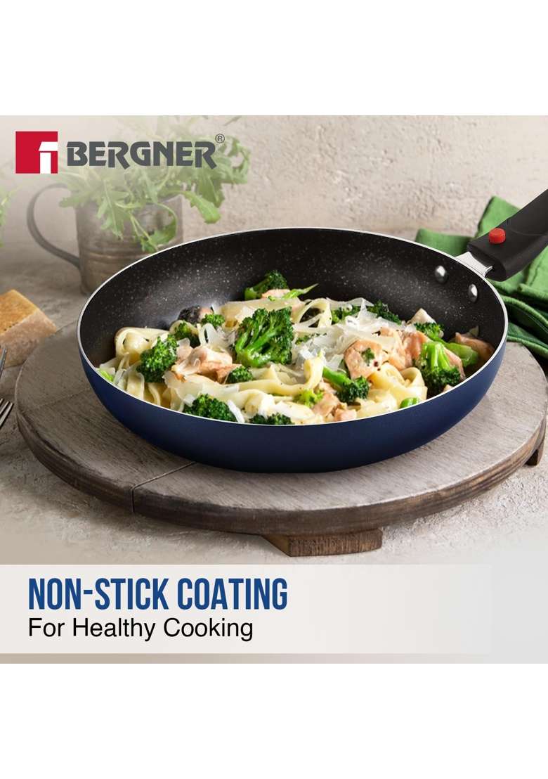 BERGNER Sherry Plus 5-Layer Non-Stick Coating Cookware Set with Induction Bottom | 2.5 L | 2.6 Qt | 24 cm | 9.4 Inch | 6-Piece Set | With Lid - Indya
