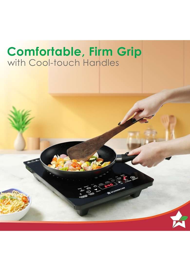 Wonderchef Valencia Non-Stick Cookware Set for Kitchen | 24 cm | 9.4 Inch | Pack of 4 | Induction Compatible | PFOA Free | Non-Toxic | With Lid - Indya