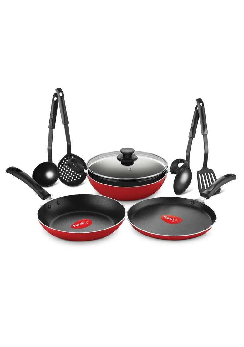 Pigeon By Stovekraft Hard Anodised Aluminium Inner Lid Cooker | 3 L | 3.2 Qt | 8-Piece Set | Induction Compatible | Non-Stick - Indya