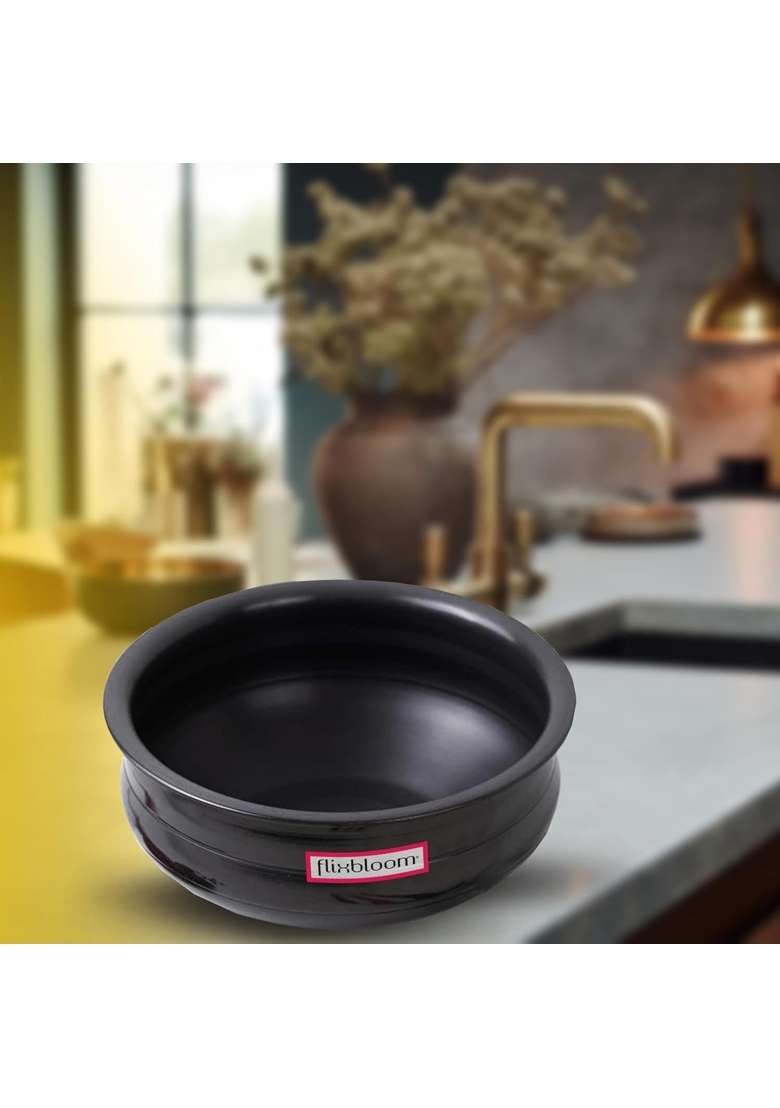 FLIXBLOOM Special Hard Anodised Induction Base Cookware LPG Friendly | 3 L | 3.2 Qt | Dishwasher Safe | Food Safe - Indya