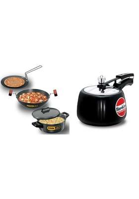 Hawkins Futura Hard Anodised Cookware | 3 L | 3.2 Qt | 4-Piece Set