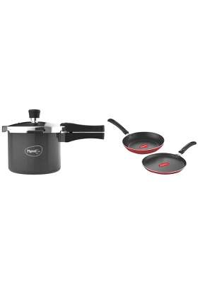 Pigeon Hard Anodised Pressure Cooker Outer Lid with Induction Base and Pigeon Aluminium | 3 L | 3.2 Qt | Non-Stick