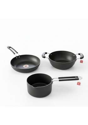 LAZYwindow Hard Anodised Cookware Set | Pack of 3