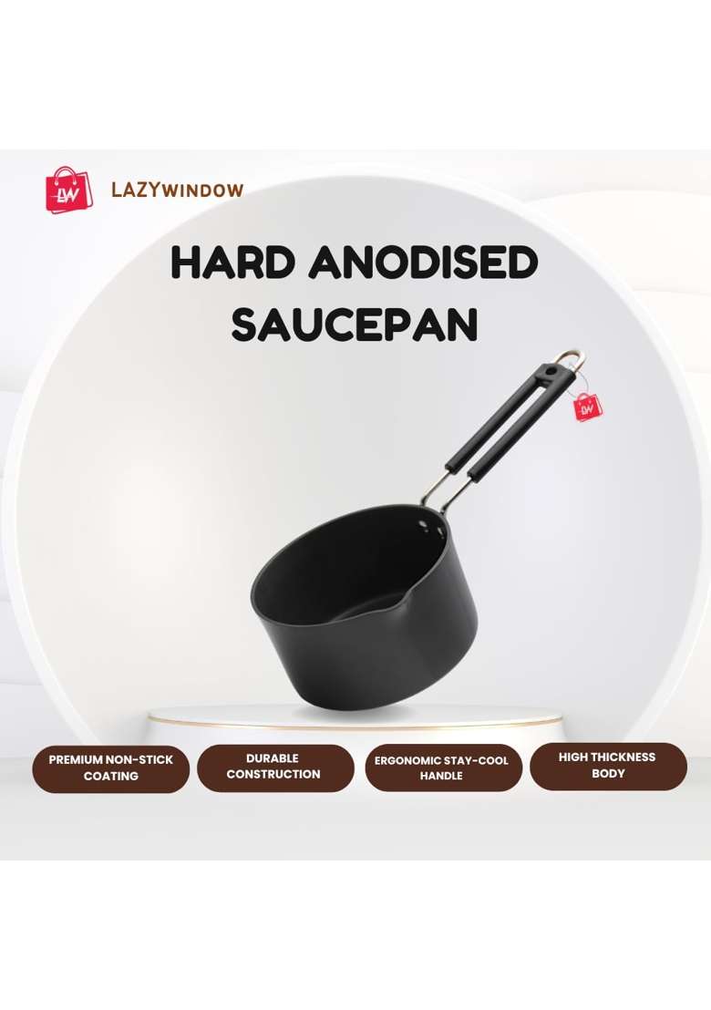 LAZYwindow Hard Anodised Cookware Set | Pack of 3 - Indya