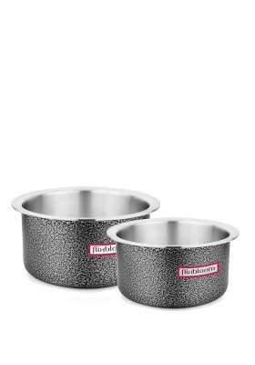 FLIXBLOOM Cosmic Black Hard Anodised Induction Base and Stove Friendly Cookware | 2 L | 2.1 Qt