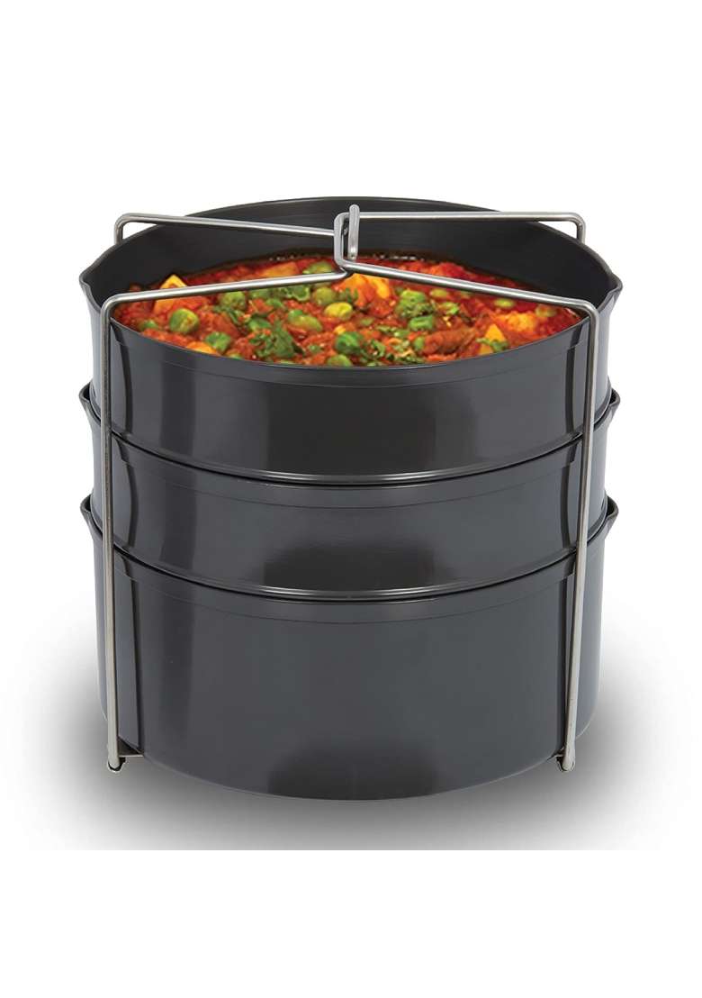 Hawkins Three-Dish Hard Anodised Set | 4 L | 4.2 Qt - Indya