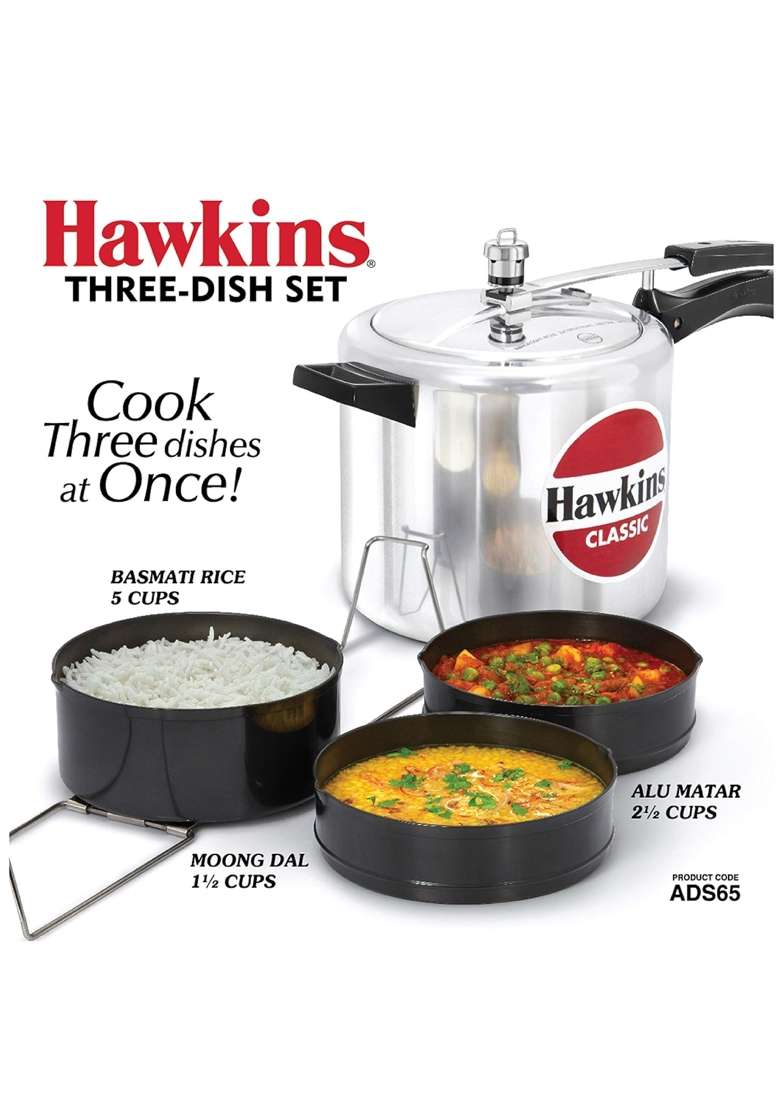 Hawkins Three-Dish Hard Anodised Set | 4 L | 4.2 Qt - Indya