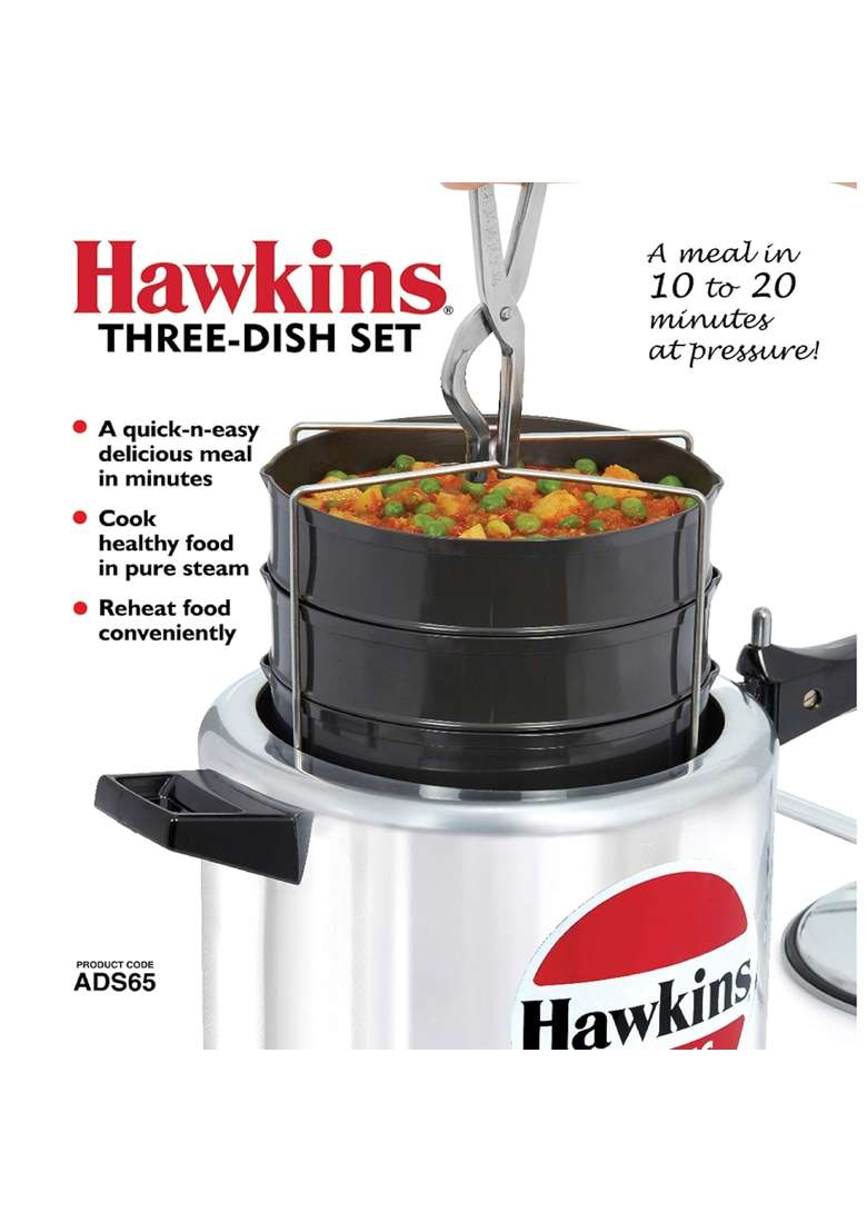 Hawkins Three-Dish Hard Anodised Set | 4 L | 4.2 Qt - Indya