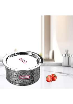 FLIXBLOOM Popular Kitchen Cookware Tope with Lid Hard Anodised Induction Bottom Pot | 5 L | 5.3 Qt