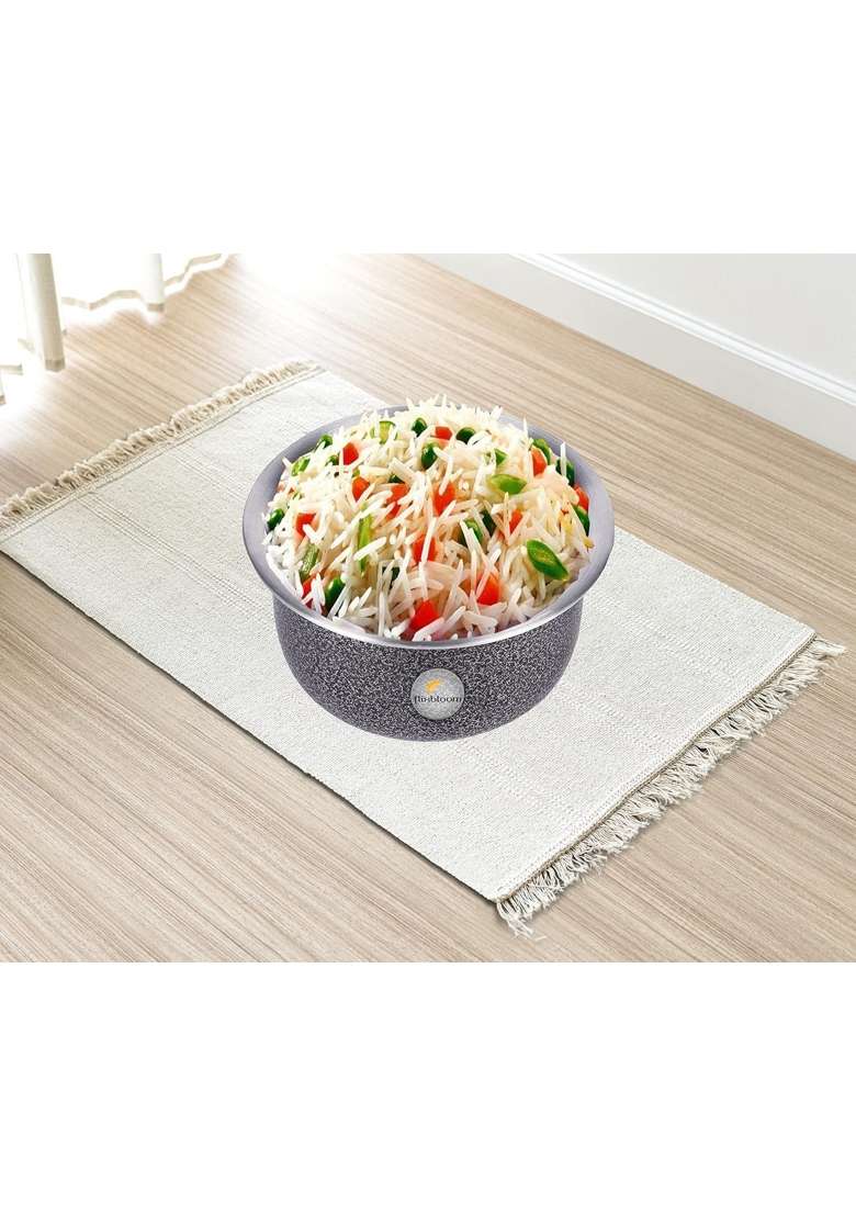 FLIXBLOOM Continent Black Hard Anodised Induction Base Bottom LPG Gas Stove Friendly | 5 L | 5.3 Qt | With Lid - Indya