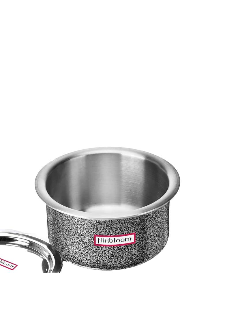FLIXBLOOM Continent Black Hard Anodised Induction Base Bottom LPG Gas Stove Friendly | 5 L | 5.3 Qt | With Lid - Indya