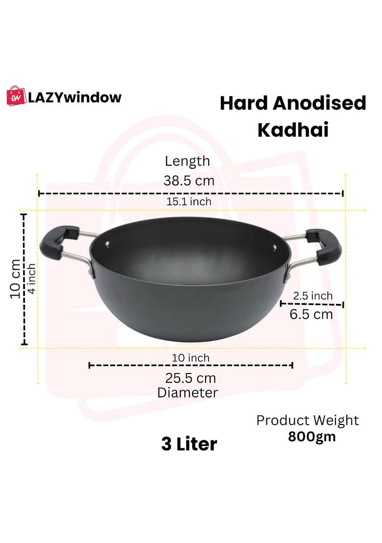 LAZYwindow Hard Anodized Cookware Set - Indya