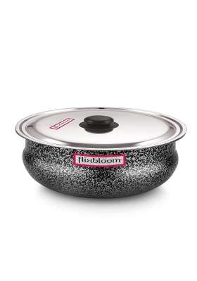 FLIXBLOOM Edge Urli Uruli Handi Bhagona Lagan Cookware Kitchen Utensil Pot Meen Chatty | 2.5 L | 2.6 Qt | With Lid | Food Safe