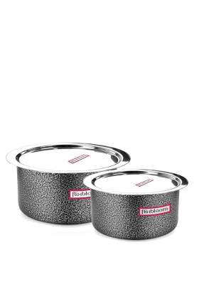 FLIXBLOOM Cosmic Black Hard Anodised Induction Base and Stove Friendly Cookware | 1 L | 1.1 Qt | With Lid