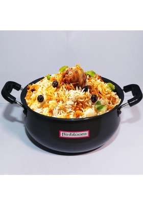 FLIXBLOOM Max Black Hard Anodised Induction and Gas Stove Friendly Cookware Utensil Handi | 2.5 L | 2.6 Qt | With Lid