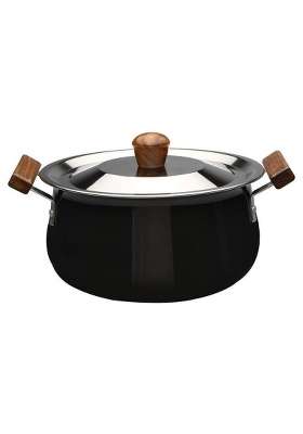 Wonderchef Ebony Hard Anodized Non-Stick Biryani Handi Biryani Pot with Lid | 5 L | 5.3 Qt