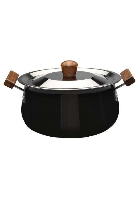 Wonderchef Ebony Hard Anodized Non-Stick Biryani Handi Biryani Pot with Lid | 5 L | 5.3 Qt
