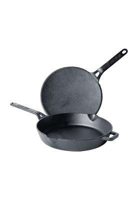 Meyer Pre-Seasoned Cast Iron Cookware Set | 26 cm | 10.2 Inch | 2-Piece Set