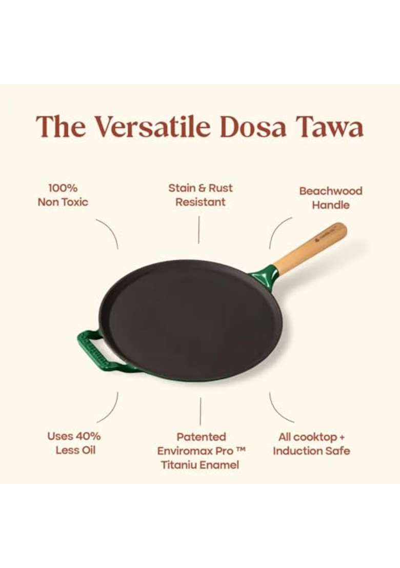 CUMIN CO. Wedding Collection Enamel Cast Iron Cookware Set | 3-Piece Set | Induction Compatible | Non-Toxic - Indya