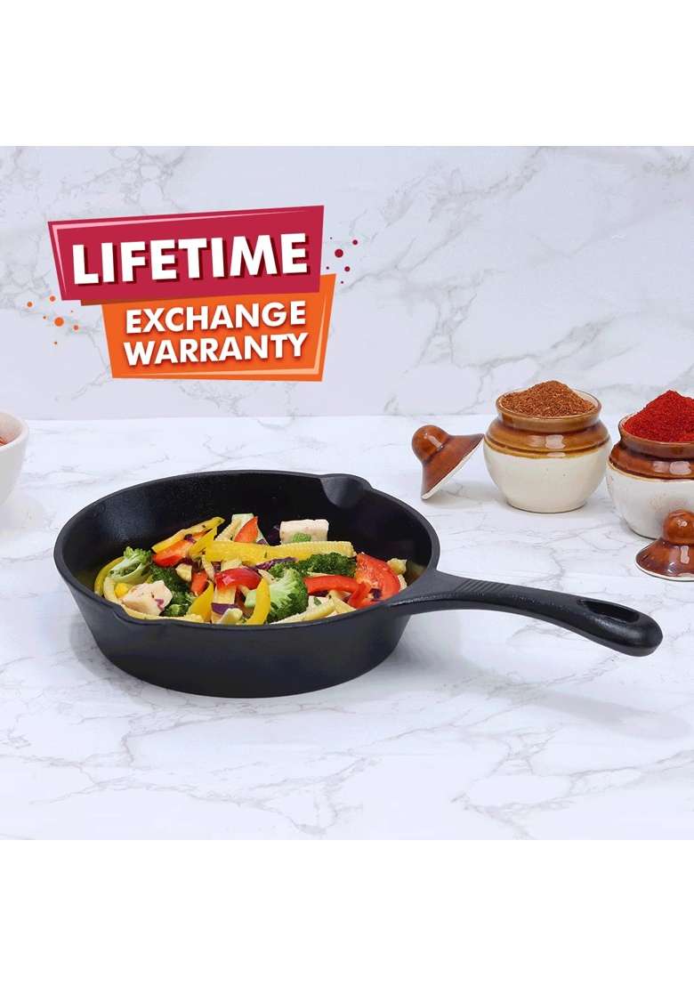 Wonderchef Forza Pre Seasoned Cast Iron Fry Pan | 19 cm | 7.5 Inch - Indya
