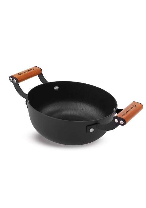 Wonderchef Ferro Light-Weight Cast-Iron Kadhai Wok | 20 cm | 7.9 Inch | Pre-Seasoned