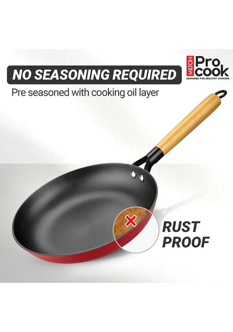 MILTON Pro cook Induction Cookware and Gas Stove Friendly Cast Iron Fry Pan | 26 cm | 10.2 Inch | Dishwasher Safe | PFOA Free - Indya