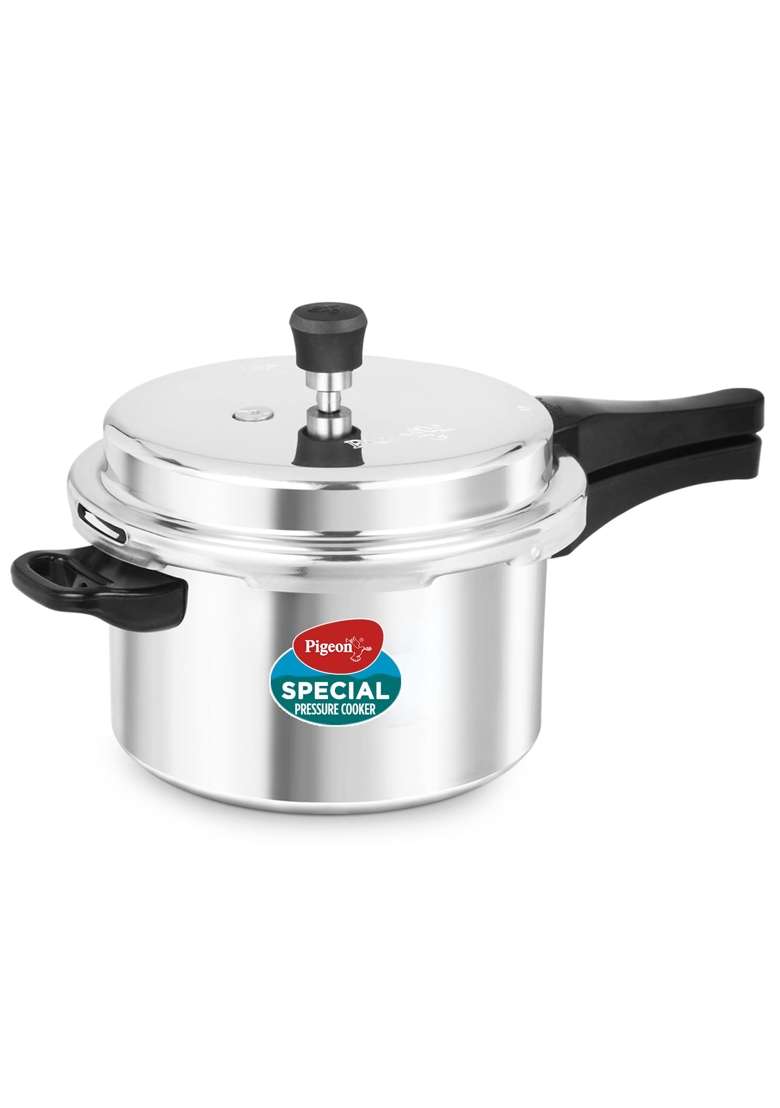 Pigeon By Stovekraft Aluminium Pressure Cooker Non Induction Base Outer Lid Cooker | 5 L | 5.3 Qt - Indya