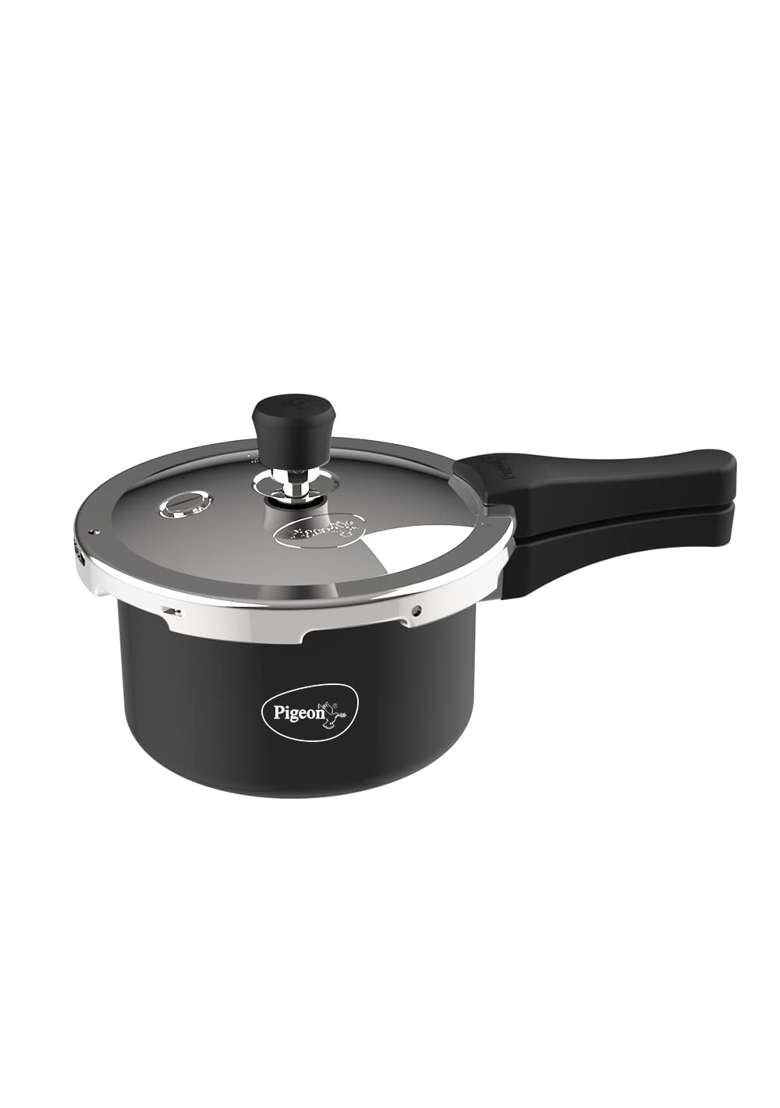 Pigeon Aluminium Hard Anodised Pressure Cooker Outer Lid with Induction Base | 1.5 L | 1.6 Qt - Indya