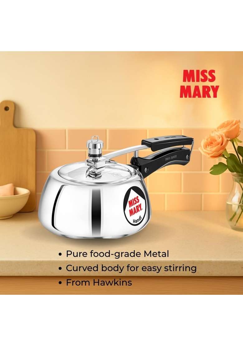 Hawkins Miss Mary Handi Cooking Pot Pressure Cooker | 3 L | 3.2 Qt - Indya