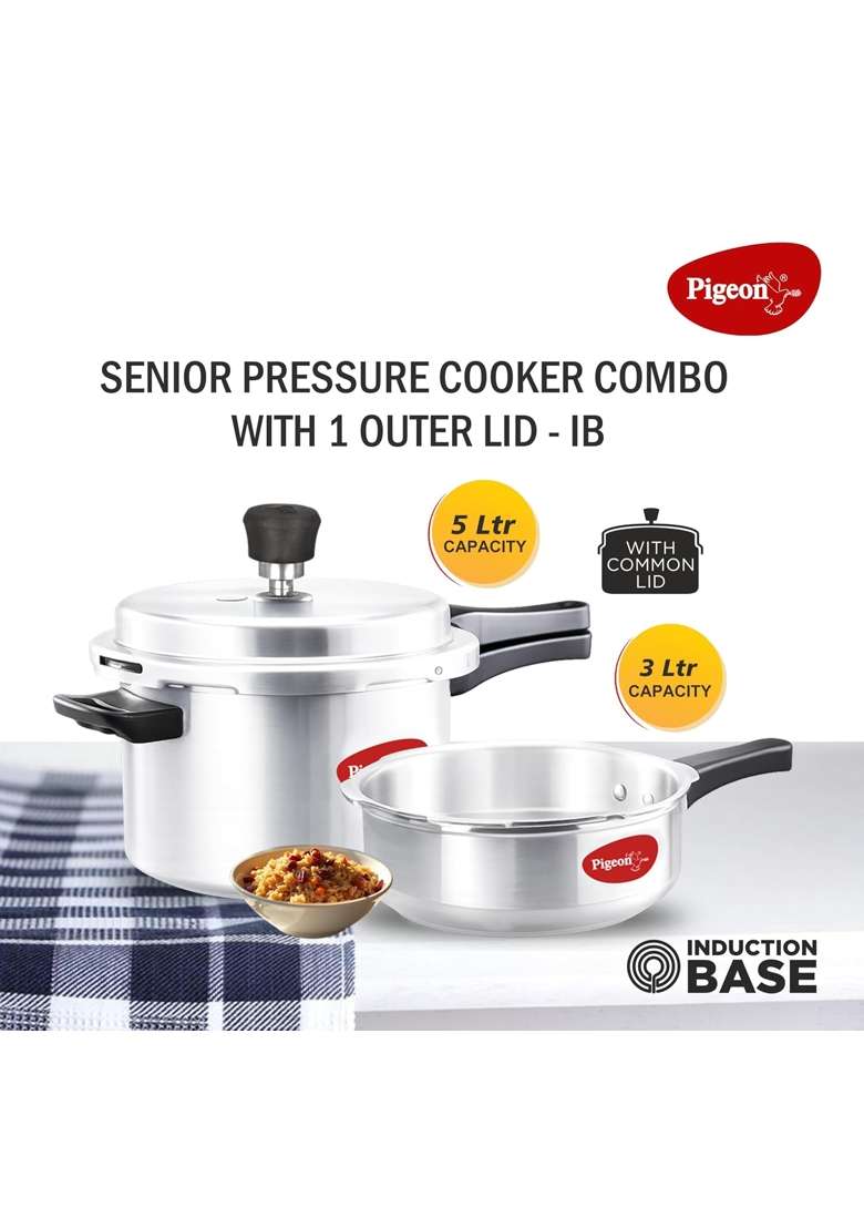 Pigeon Aluminium Pressure Cooker Combo | 3 L | 3.2 Qt - Indya