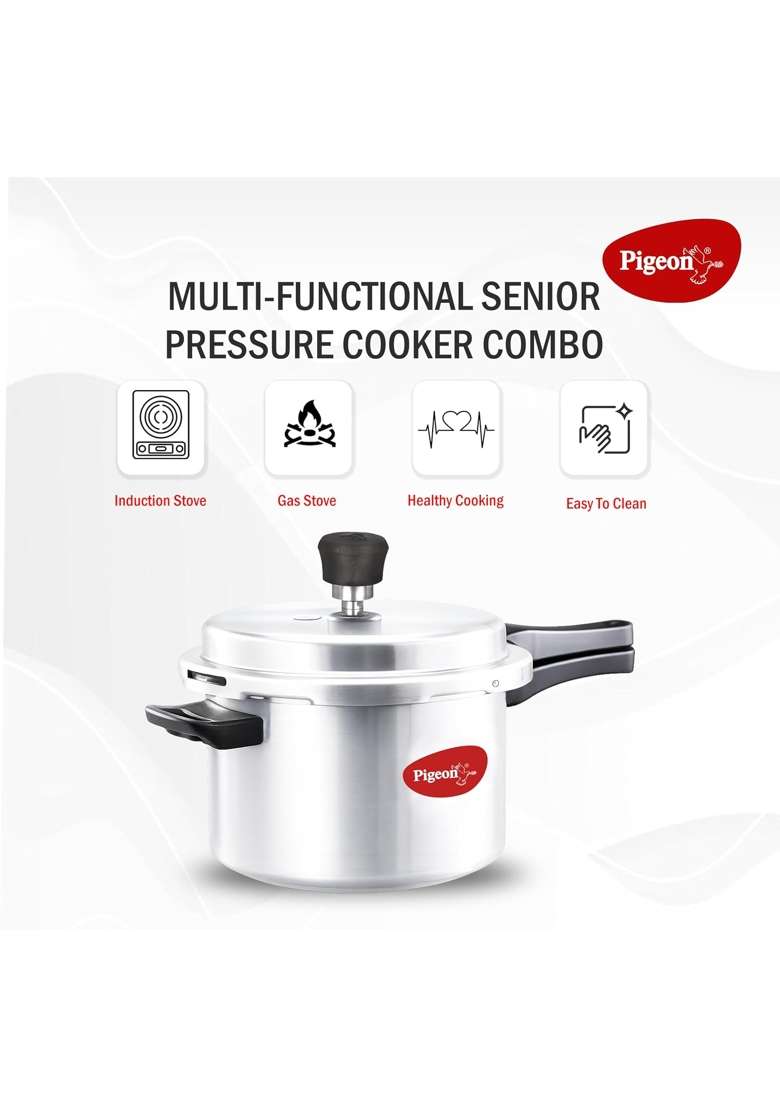 Pigeon Aluminium Pressure Cooker Combo | 3 L | 3.2 Qt - Indya