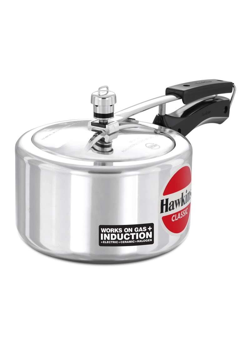 Hawkins Classic Inner Lid Aluminium Pressure Cooker | 3 L | 3.2 Qt | Induction Compatible - Indya