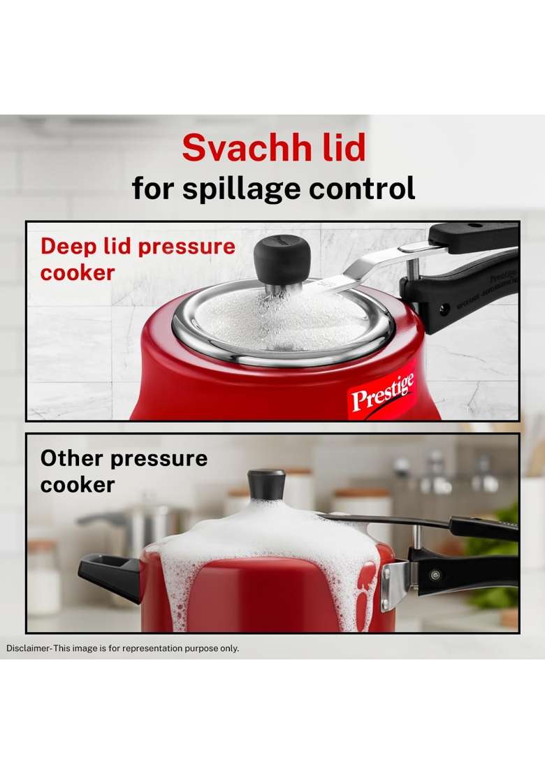 Prestige Aluminium Nakshatra Duo Inner Lid Pressure Cooker | 3 L | 3.2 Qt | Induction Compatible - Indya