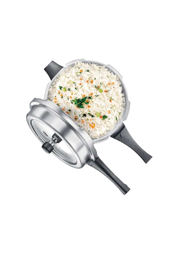 Prestige Popular Plus Svachh Aluminium Junior Deep Pan Pressure Cooker | 4 L | 4.2 Qt | Induction Compatible - Indya
