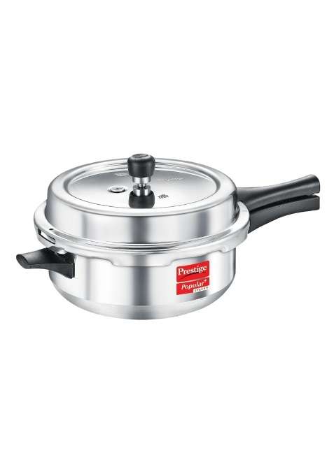 Prestige Popular Plus Svachh Aluminium Junior Deep Pan Pressure Cooker | 4 L | 4.2 Qt | Induction Compatible
