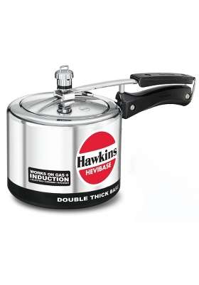 Hawkins Aluminium Hevibase Pressure Cooker | 3 L | 3.2 Qt | Induction Compatible